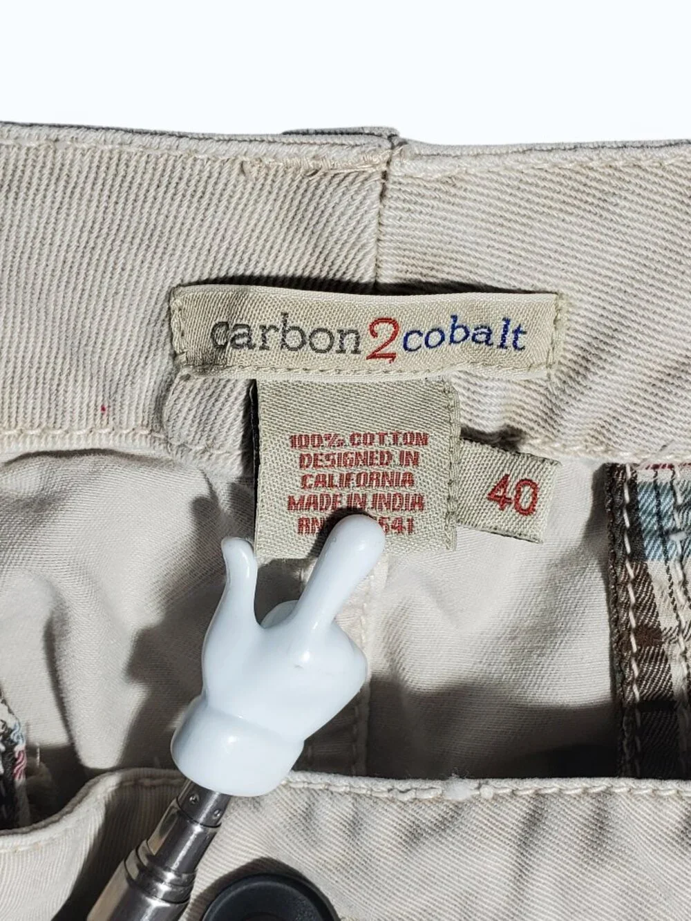 Carbon 2 Cobalt Cargo Shorts Men's 40 Beige Baggy Utility Casual Cotton